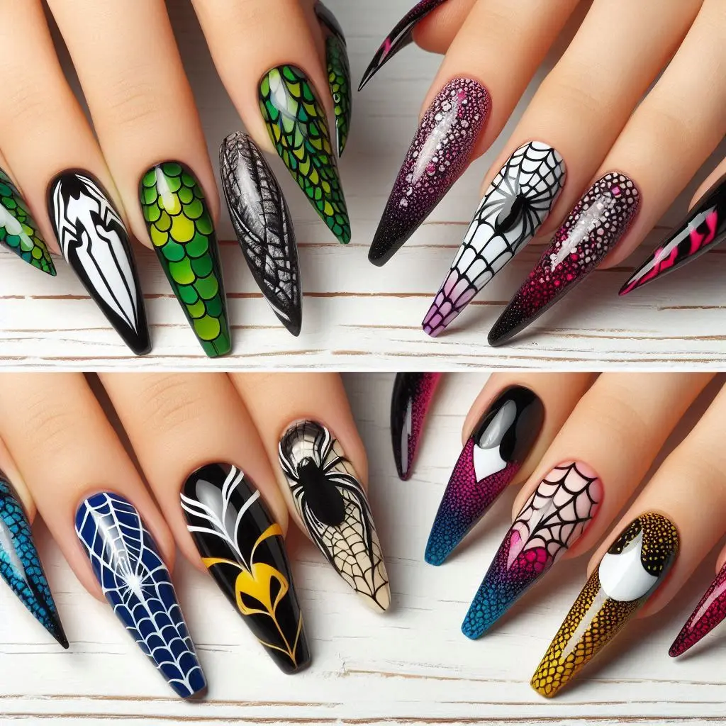 Create your own Spiderman nail design (1)