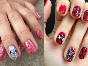 Create your own Spiderman nail design (1)