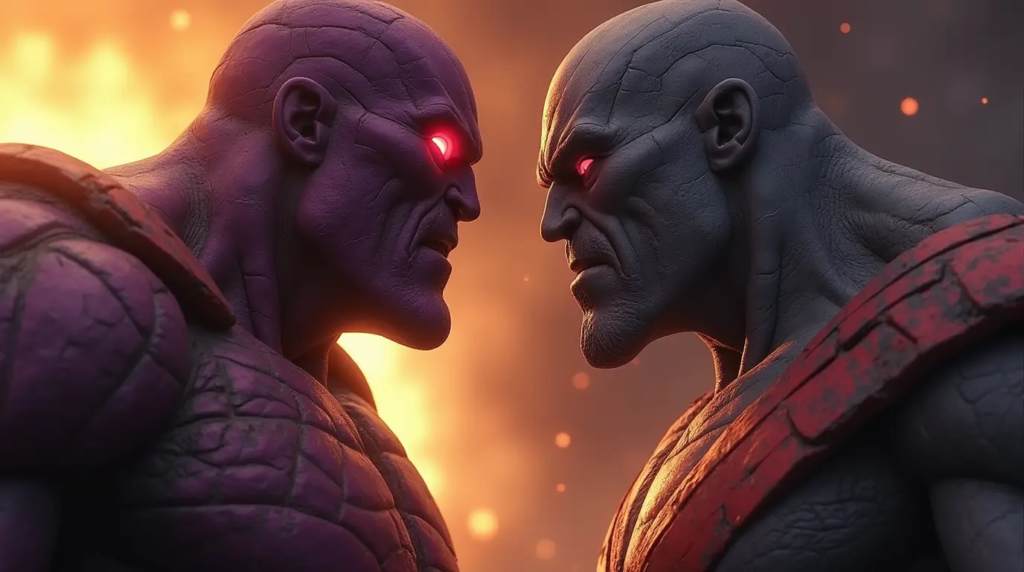 Thanos vs Darkseid in Marvel and DC Battle for Supremacy (1)