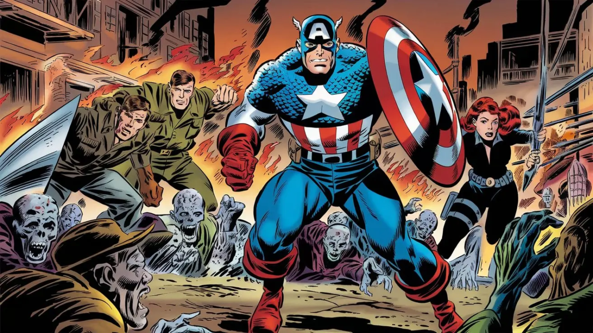 Captain America Fights Blood Tears An Epic Showdown in the Marvel Universe (1)