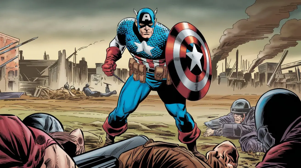 Captain America Fights Blood Tears An Epic Showdown in the Marvel Universe (4)